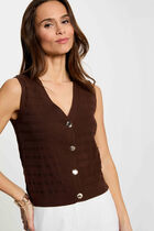 Fitted v-neck cardigan dark brown women