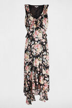 Robe longue droite imprimée multicolore femme