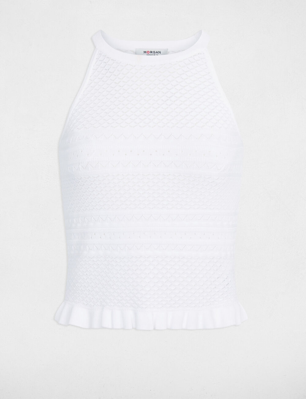 Sleeveless fitted sweater white women