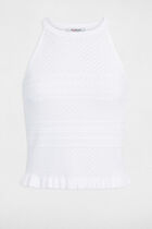 Sleeveless fitted sweater white women