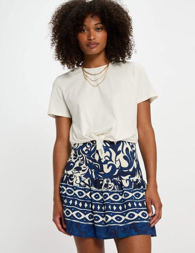 Printed mini skirt multicolor women