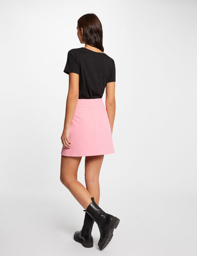 Short skirt with buttons medium pink ladies'