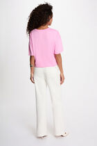 Cropped printed t-shirt pink women