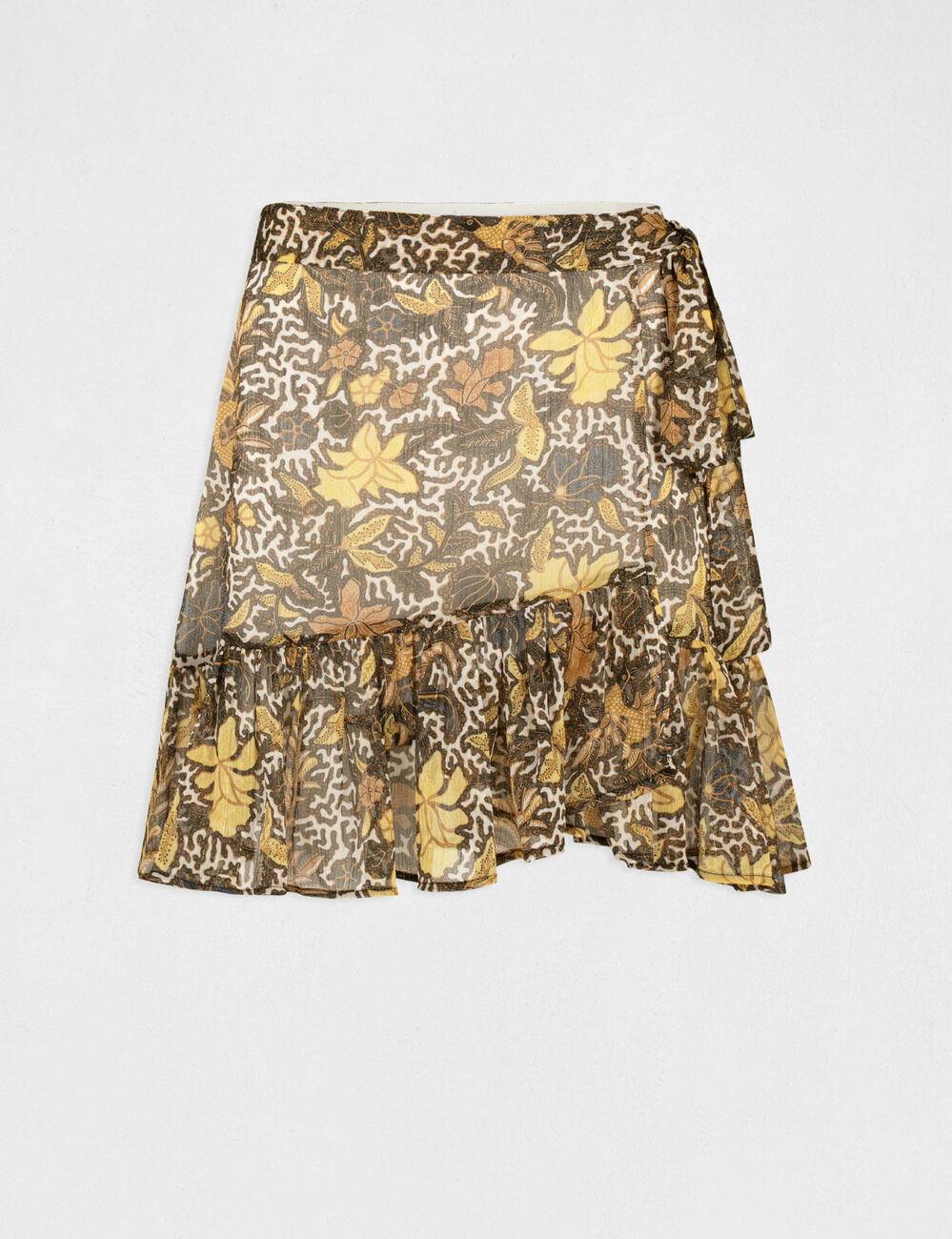 A-line skirt with vegetal print multicolored women