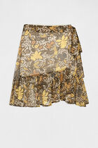 A-line skirt with vegetal print multicolored women