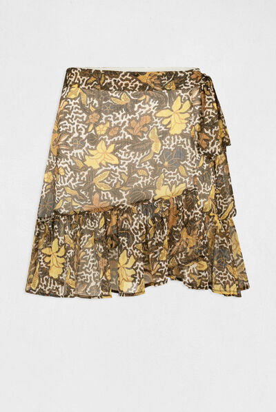 A-line skirt with vegetal print multico ladies'