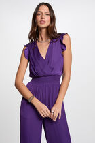 Loose jumpsuit purple women