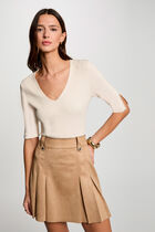 Jumper with V-neck ivory women