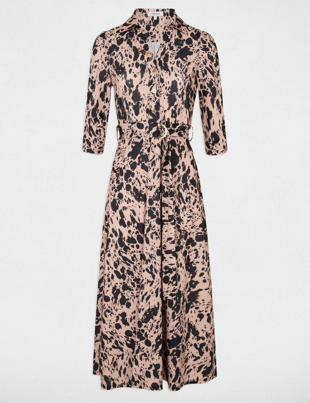 Printed straight midi dress multicolor women