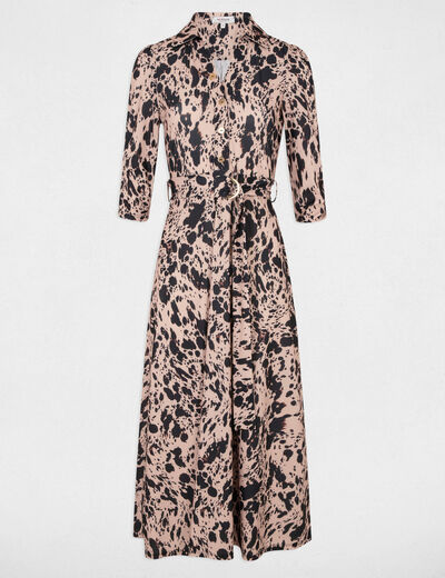 Printed straight midi dress multicolor women