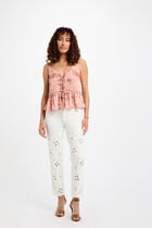 Printed top with straps multicolor women