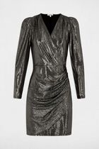 Fitted mini metallised dress metal women