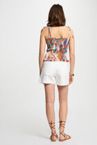 Printed smocked top multicolor women