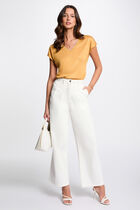 Short-sleeved t-shirt mustard yellow women