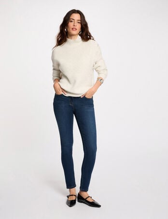Standard waisted slim jeans raw denim women