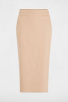 Knee-length pencil skirt light brown women