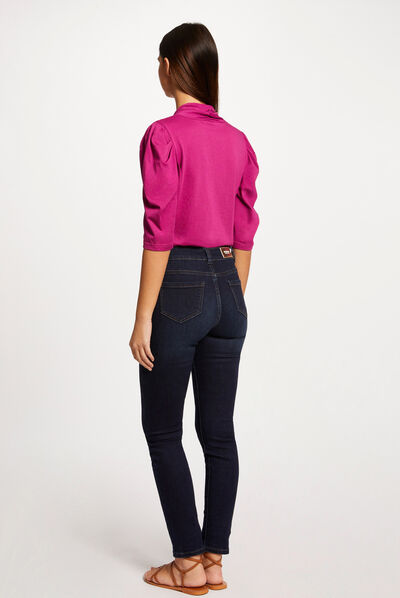 T-shirt with balloon 3/4-length sleeves raspberry ladies'