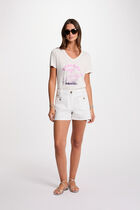 T-shirt à inscription blanc femme