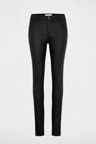 Slim trousers wet effect black women