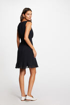 Wrap midi dress navy women