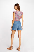 Short-sleeved t-shirt floral print pink women