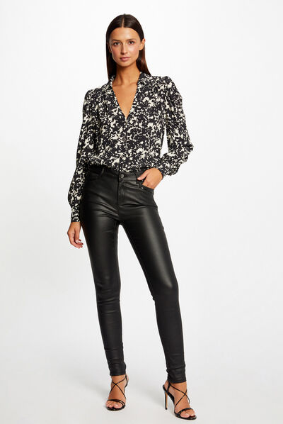 Long-sleeved shirt abstract print multico ladies'