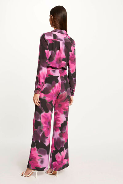 Long-sleeved shirt abstract print multico ladies'