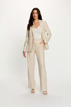 Tailored collar blazer beige women