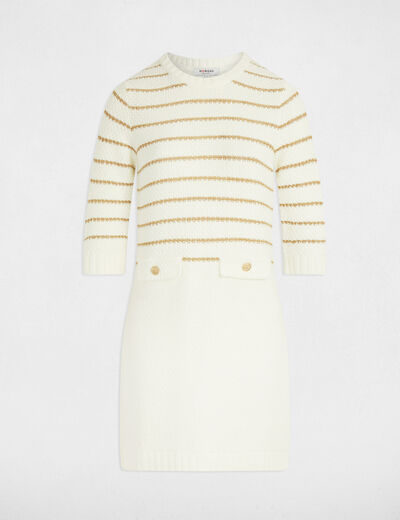 Fitted mini knitted dress white women