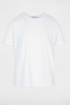 Embroidered round neck t-shirt white women