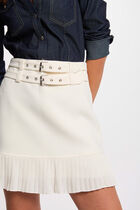 Mini skirt with fringes white women