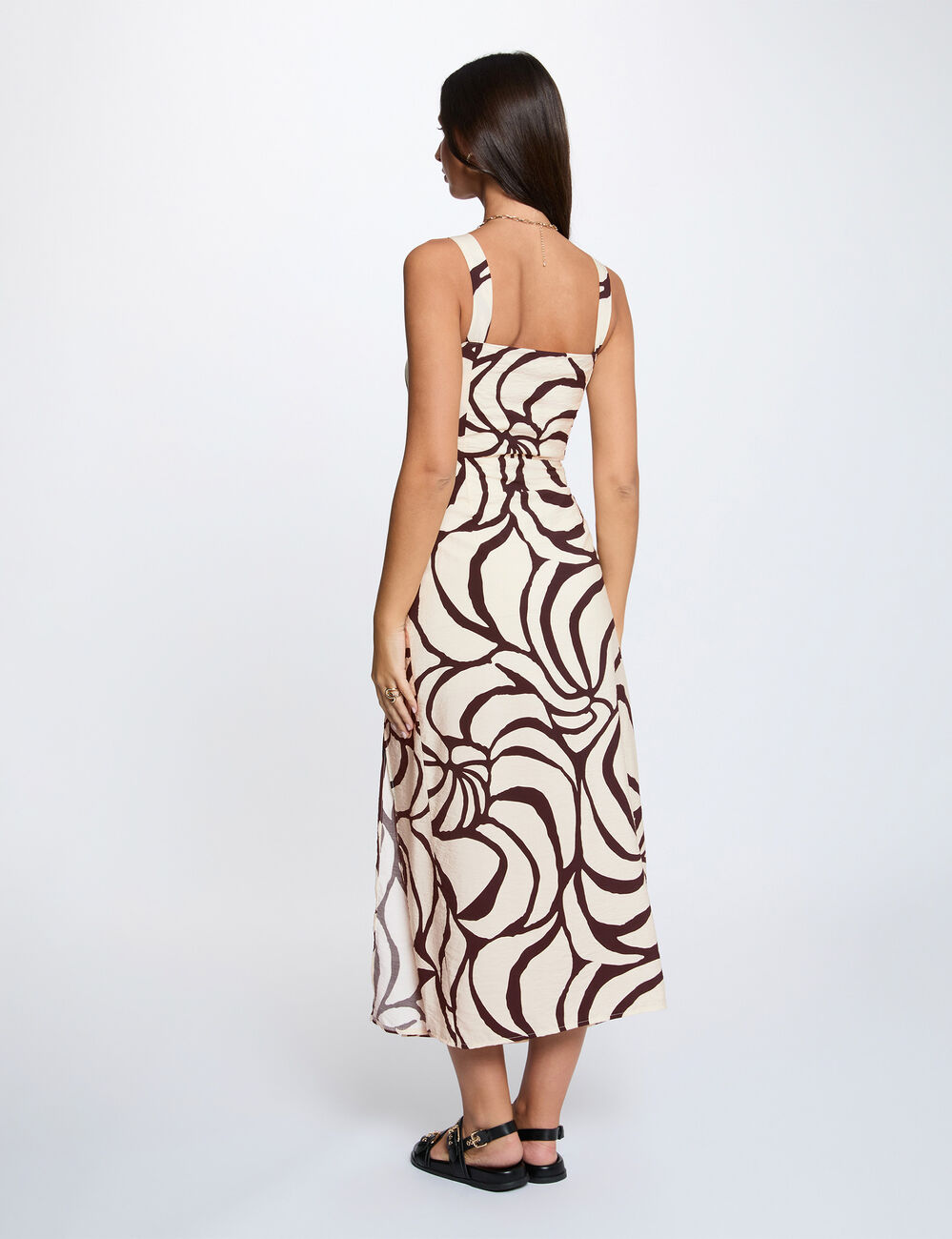 Pleated long dress multicolor women