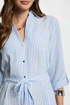 Robe droite rayée bleu femme