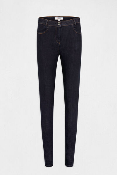 Standard waisted slim jeans raw denim ladies'