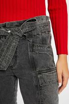 Cargo slim cropped jeans mid-grey women