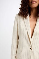 Blazer rayé beige femme