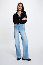 Polo neck jumper navy blue women