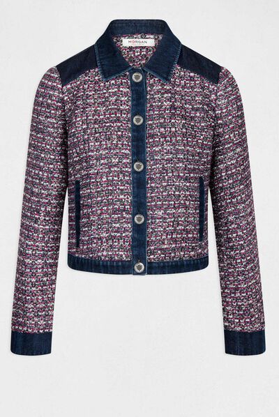Straight jacket with denim details multico ladies'