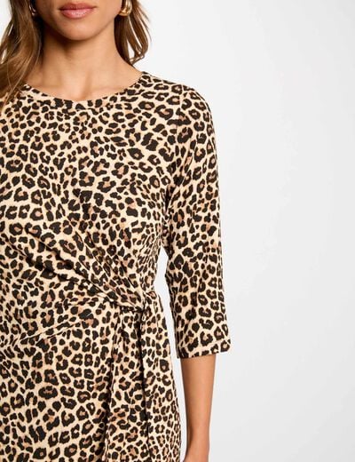 Printed fitted mini dress multicolor women