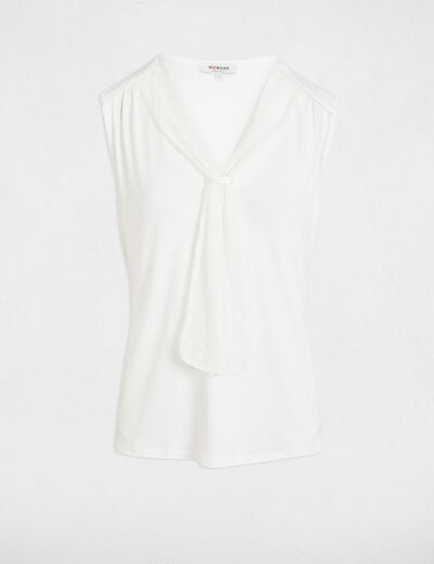 Sleeveless vest top white women