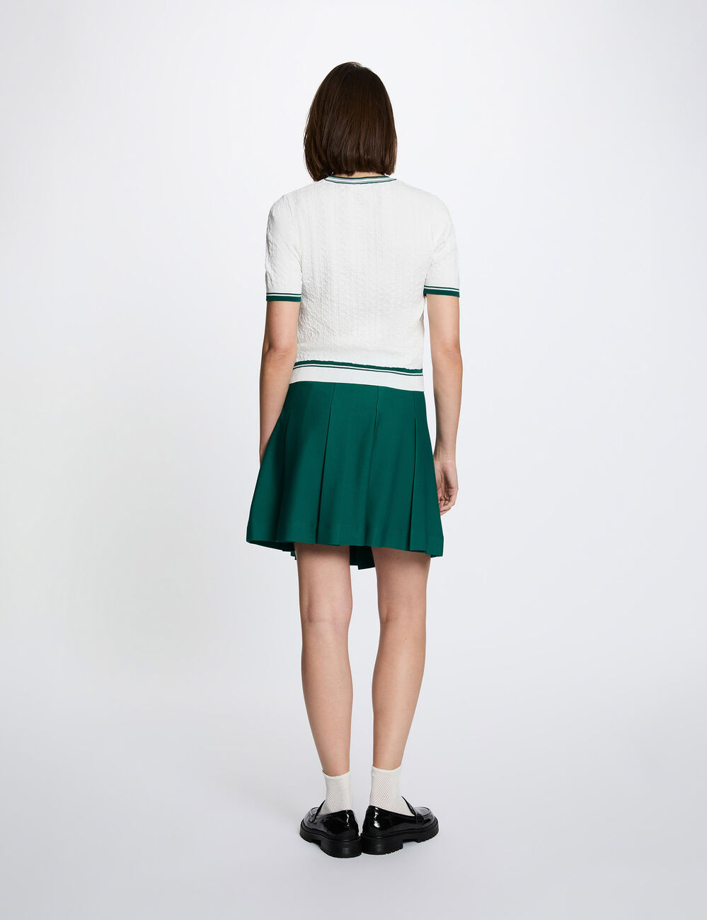 Lightweight short-sleeve sweater green women