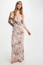 Printed maxi straight dress multicolor women