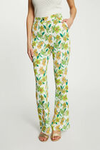 Printed fitted trousers multicolored women