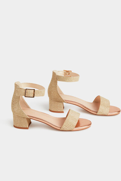 Metallised sandals gold ladies'