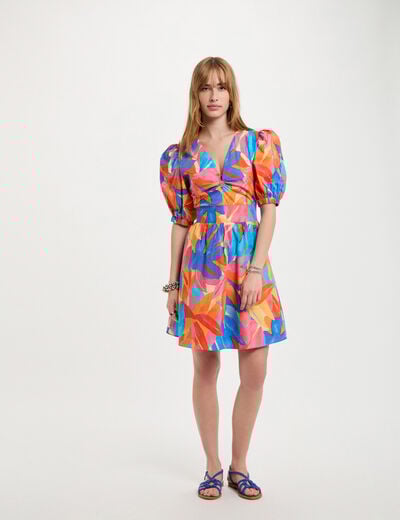 Printed mini A-line dress multicolor women