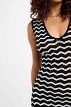 Robe tricot longue ajustée noir femme