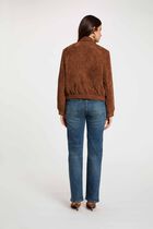 Suede jacket cognac brown women