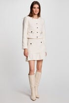 Mini tweed skirt ivory women