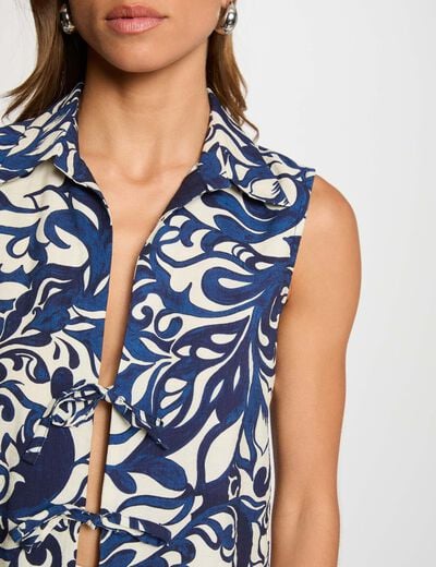 Printed sleeveless shirt multicolor women