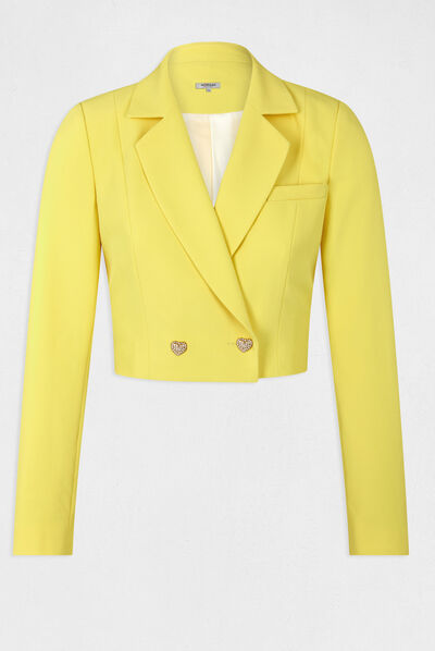 Short buttoned straight jacket  ladies'